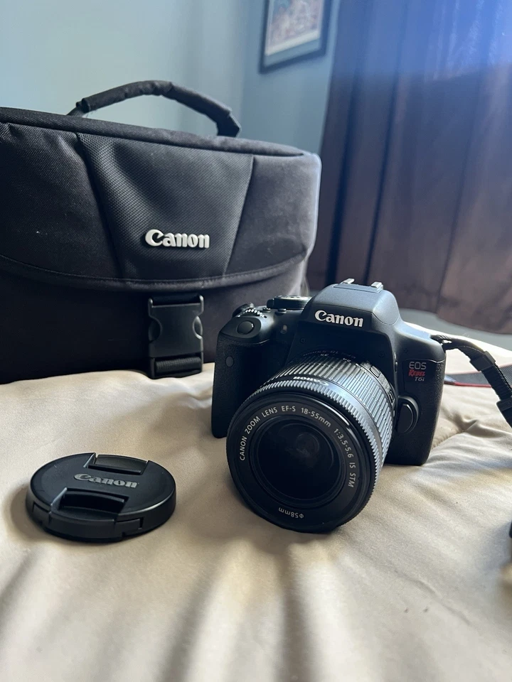 Canon EOS Rebel T6i DSLR Camera with 18-55mm Lens, Charger, and Carry Bag - Image 3 of 4