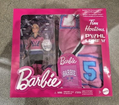 Barbie Tim Hortons Mattel 2025 PWHL Hockey Player Doll And Blanket