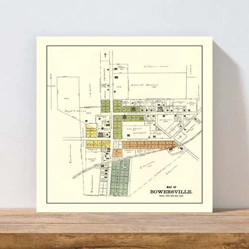 Old Map of Bowersville, OH 1896 - Vintage Bowersville Ohio A - Picture 3 of 29
