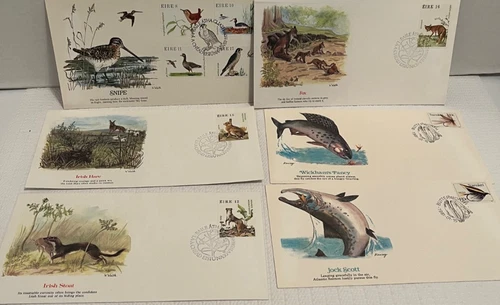 Stamps First Day Covers Ireland Animals Transkei Fishing Flies Qty 6 Lot 18
