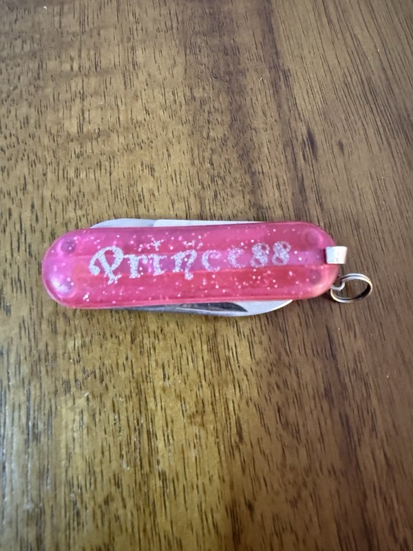 VTG Claire's Pink Princess Pocket Knife Key Chain Tweezers Scissors