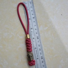 550 Paracord Combi Smycz do noży Czarna z mosiężną maską z koralików