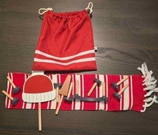 Build a Snowman Kit Wooden Pieces, eyes, nose, buttons, smile, hat, scarf