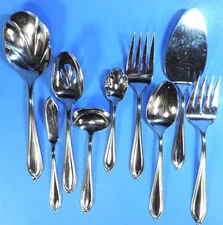 9 pc set YAMAZAKI Stainless Steel ARIANA Gold Accent SERVING SET