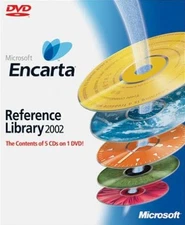 MS Encarta Reference Library 2002 PC DVD complete history research learning tool