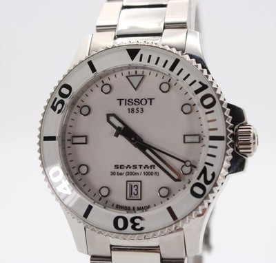 Tissot Seastar 36 MM 1000 Quartz White Dial Unisex Watch T120.210.11.011.00
