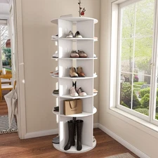6-Tier Rotating Shoe Rack Tower Free Standing Revolving Shoe Organizer Circle
