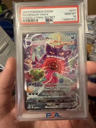 Pokemon Gengar VMAX Fusion Strike Secret Rare Full Alt Art #271 PSA 10 Gem Mint