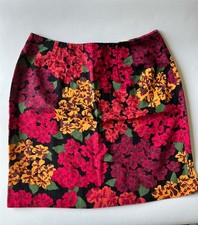 Vintage 90s Esprit Collection Floral Cotton Mini Skirt Brushed Flannel Sz 13/14