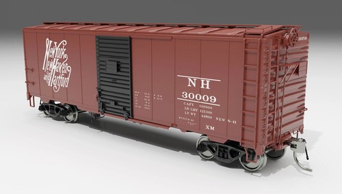 Rapido ~ Escala HO ~ 1937 AAR Boxcar ~ Esquina Redonda ~ New Haven #30004 ~ 181005A | Condition: New