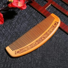 Natural Peach Wood Hair Comb Close Teeth Anti-static Head Massage Hair Care Wood