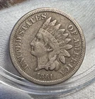 1861 Indian Head Cent Penny Fine Details