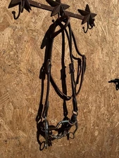 USED WEAVER LEATHER HEADSTALL BRIDLE MYLERS SHANK BIT