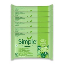 Simple Kind To Skin Cleansing Make Up Remover Wipes - 6 pc Makeup Wipes