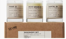 Le Labo Candle Trio Set Figue 15 Petit Grain 21 Santal 26 3 x 2oz NEW SEALED SET