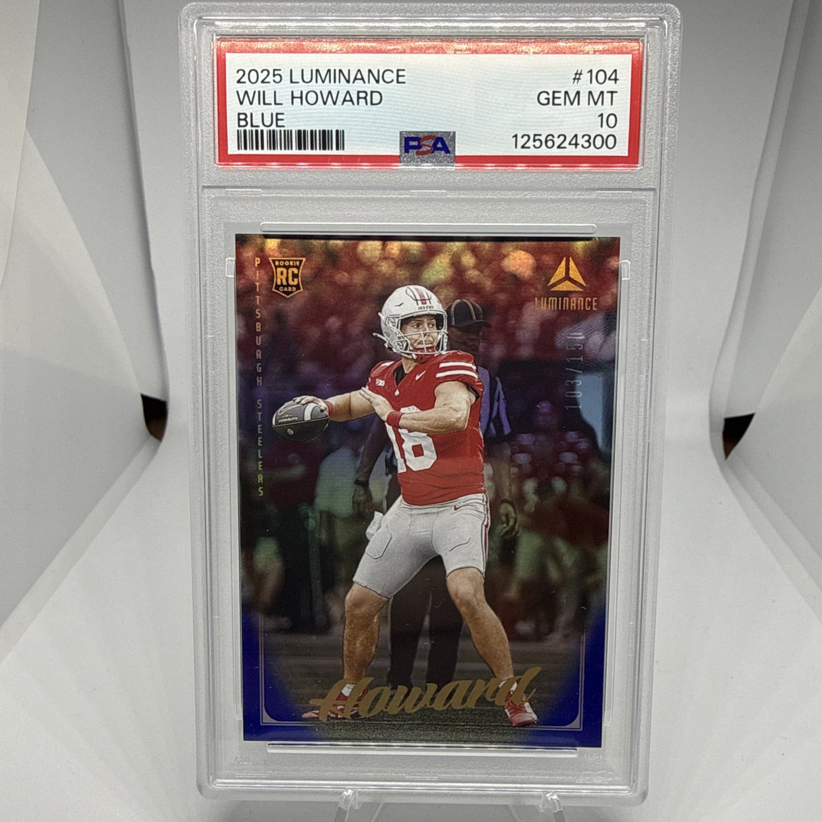 Will Howard Panini Luminance #104 Blue