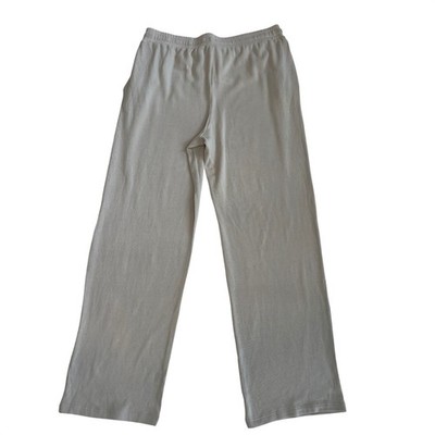 Hanro Beige Ribbed Cotton Blend Wide Leg Lounge Pants Size Large