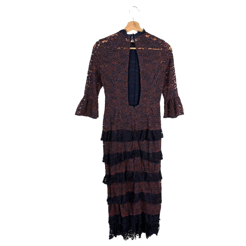 Maxi Vestido Topshop Encaje en Niveles Romántico Fiesta del Té Boda Invitada - 6 Foto 3 de 4