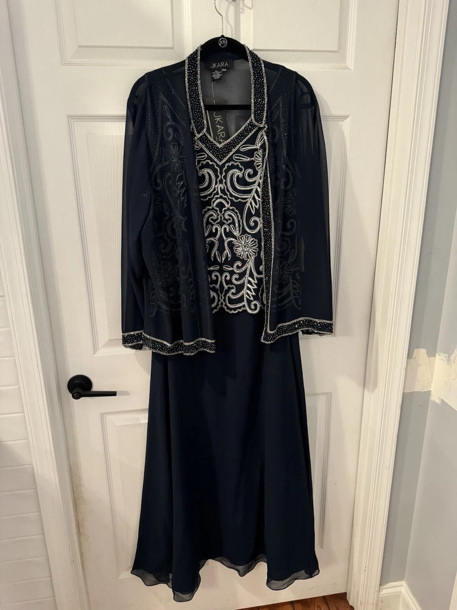 j kara plus size formal dresses J Kara Long Mother of the Bride Dress Sale – The Dress Outlet