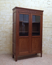 ANTIK! Vitrinenschrank restauriert Art Déco um 1925 Eiche Vitrine Regal