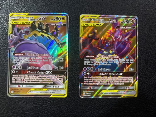 Naganadel & Guzzlord GX 223/236 & 158/236 Cosmic Eclipse Full Art NM