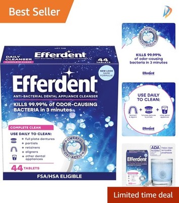 Complete Clean Retainer Cleaner Tablets - 44 Count for Freshness & Odor Control