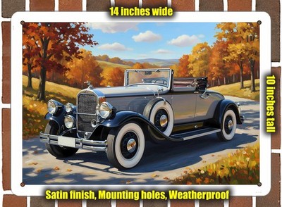 Metal Sign - 1930 Pierce Arrow Model A Coupe Oil Painting - 14x10