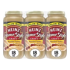 3 JARS Heinz Home Style Roasted Turkey Gravy Value Size 18 oz Each