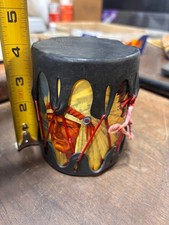 Vintage Native American Indian Themed Souvenir Toy Tom Tom Drum 3.24" 4"