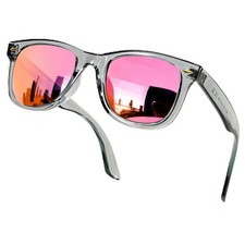 SIPHEW Polarized Sunglasses for Women Men - Medium, A07 Pinkmirror Lens