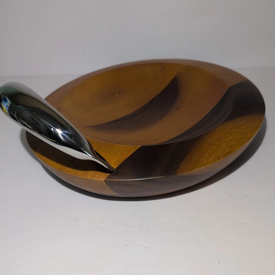 Tabla de cortar Nambe madera exótica diseño contemporáneo con cuchillo 12" Foto 4 de 4