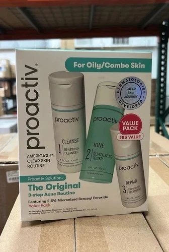 Proactiv 3 Step Acne Treatment System 60 Day Cleanser Toner Repairing Original- image 2