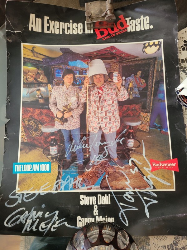 STEVE DAHL and GARRY MEIER The Loop AM 1000 Budweiser poster signed.