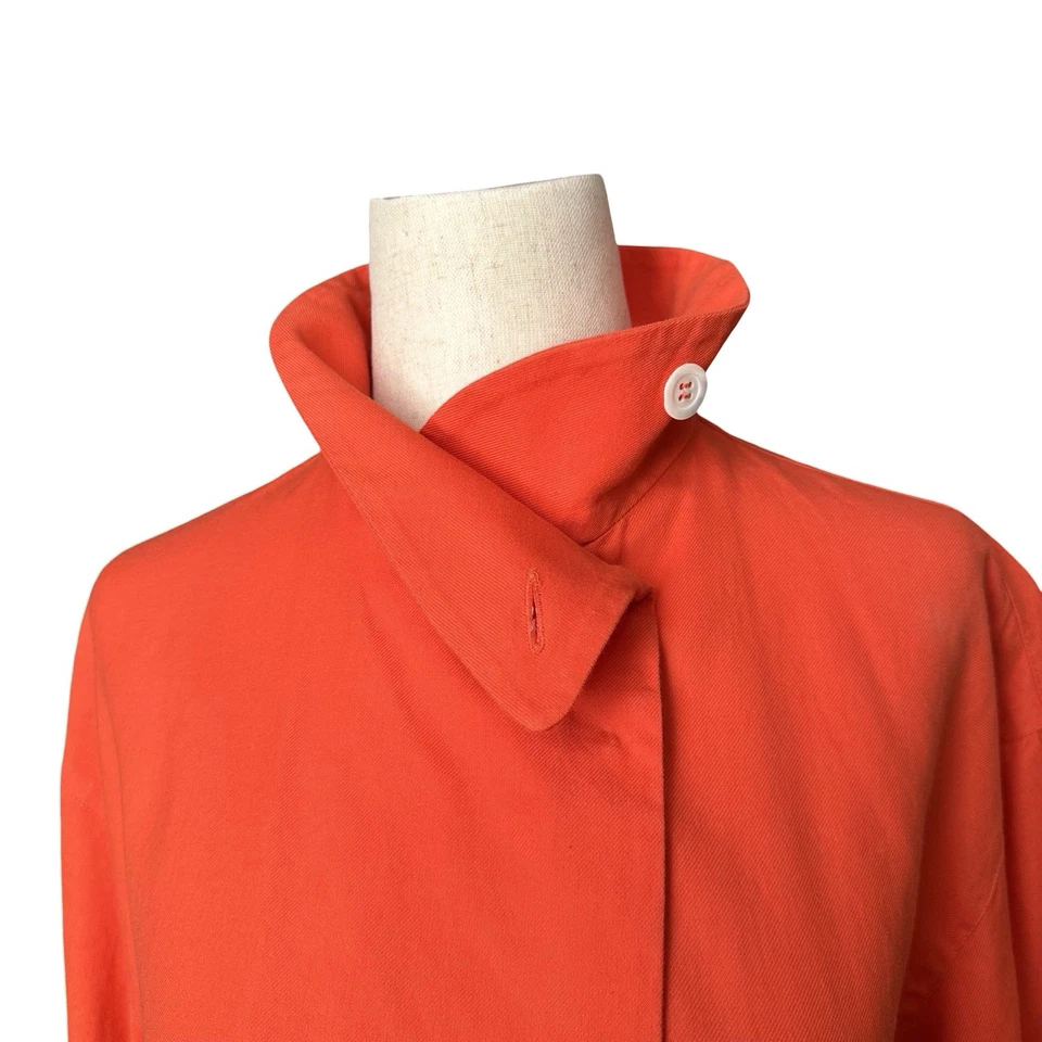 Blusa Top Byblos Italia De Colección Firma Naranja Algodón Para Mujer 10 44 Cuello Alto Simulado Foto 4 de 4