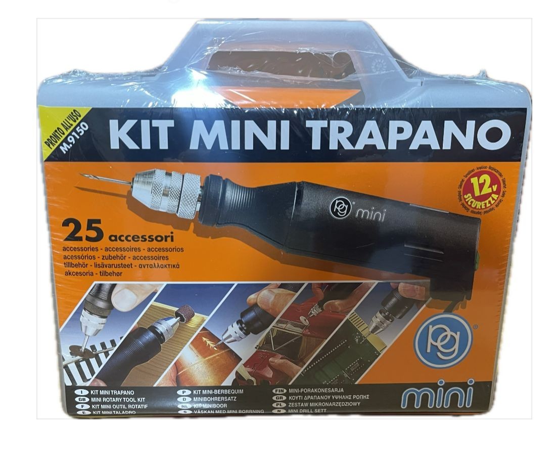 Kit Mini Trapano Precisione PG Mini M.9150 con 25 Accessori Modellismo