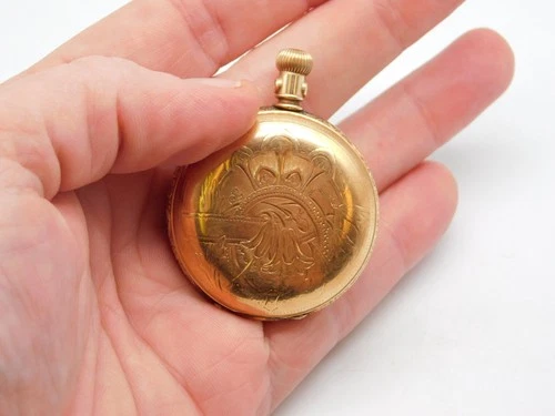 ANTIQUE GOLD FILLED AMERICAN WALTHAM WATCH CO RAILROAD HUNTER POCKET WATCH RUNS