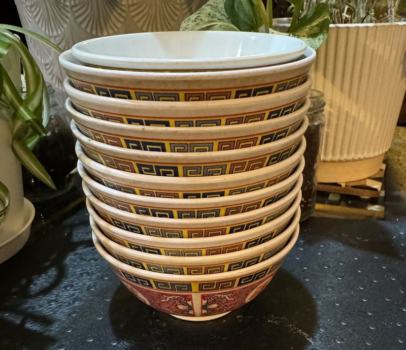 Srithai Superware 100% Melamine Bowl Set of 11 Pieces Red Asian Design