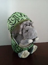 Wishpets Grey Triceratops in Green Egg Dinosaur Plush Stuffed Animal 2019 #55432