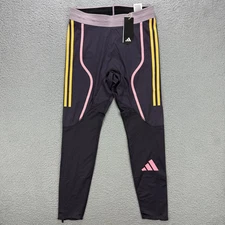 Adidas Pants Mens Medium M Purple Pro Elite Team Long Tights Promo Running