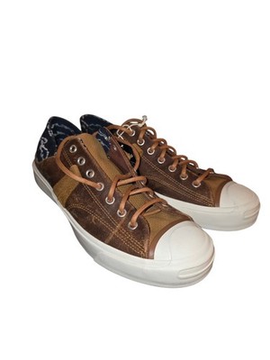  Mens 11.5 Converse Jack Purcell Vintage Crush Ox Meerkat Midnight Brown Sneaker