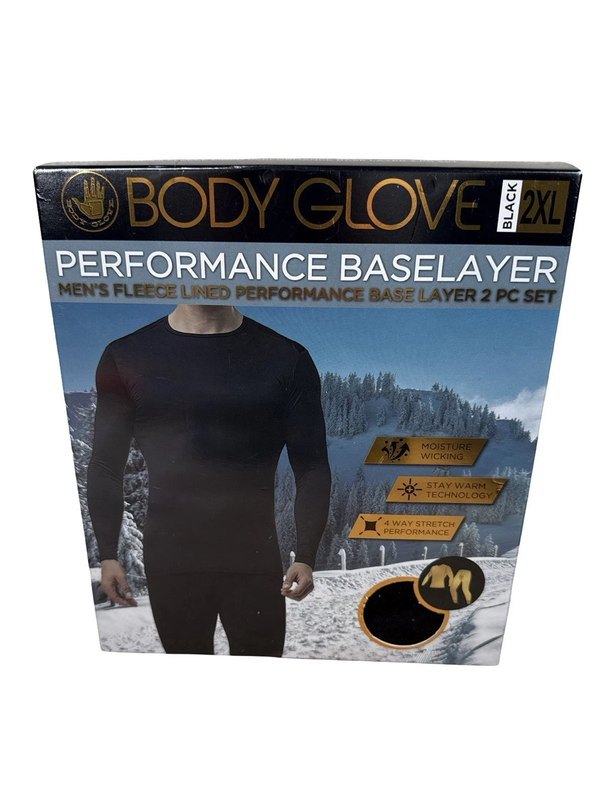 Body Glove Performance Baselayer Thermal Fleece 2 Piece Set Black Men’s XXL NEW