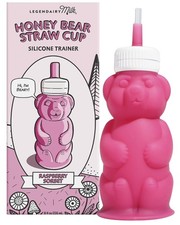 Honey Bear Straw Cup for Baby , Silicone Squeeze Training Straw Cup, Leak R...