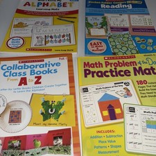 Scholastic Teaching resources K-1 Literacy  Math Mats  Centers 4 Book Lot