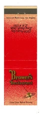 BROWER'S RESTAURANT matchbook matchcover - LONG BEACH, CALIFORNIA