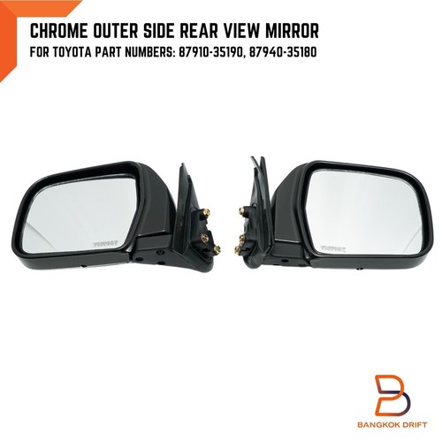 Chrome Door Side Mirror for Toyota Pickup Hilux LN85 LN106 4Runner Surf 1988-97 - Picture 5 of 11