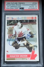 1991 Future Trends '72 Hockey Canada  Auto PSA/DNA Authentic Rogatien Vachon