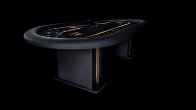 VIP Pokertisch Händler Eingang LED Lichter Drop Box Lederbeine schwarz Leder