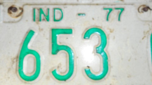 PLACA INDIANA REFLECTANTE BLANCA 1977 DE COLECCIÓN, ""TRACTO 54" (653 G) ¡ENVÍO RÁPIDO! - Imagen 2 de 5