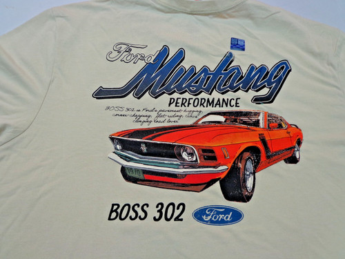 Ford Mustang Performance Licensed Graphic T Shirt Cream Color - XL NEW
