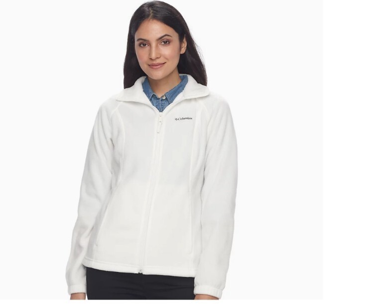 New Columbia Three Lakes Fleece White Womens Full Zip Jacket 1X 14/16